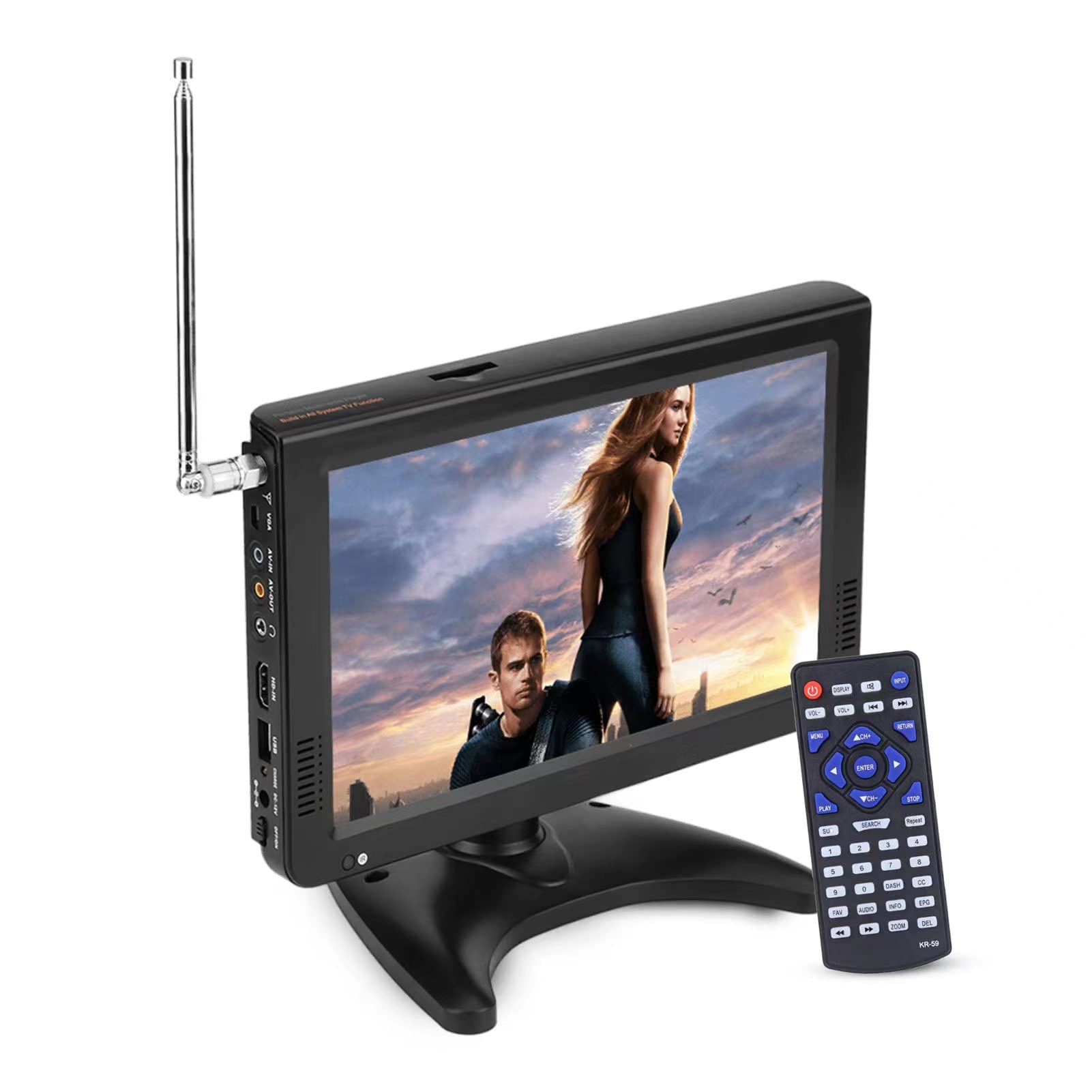 TV Digital Acogedor 10 Pulgadas HDMI Alta Sensibilidad con Sintonizador Estéreo y Soporte Radio FM