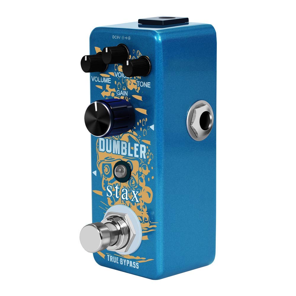 Pedal Overdrive Stax Dumbler Negra con Distorsión Media Baja para Guitarra Eléctrica