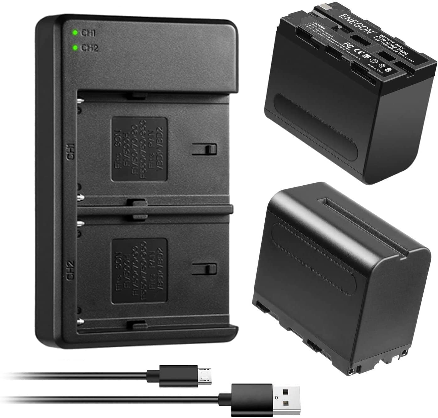 Kit de Batería y Cargador ENEGON 7200mAh Compatible con Sony DCR-VX2100 FDR-AX1 HDR-FX1 HDR-FX7 para Cámaras de Video