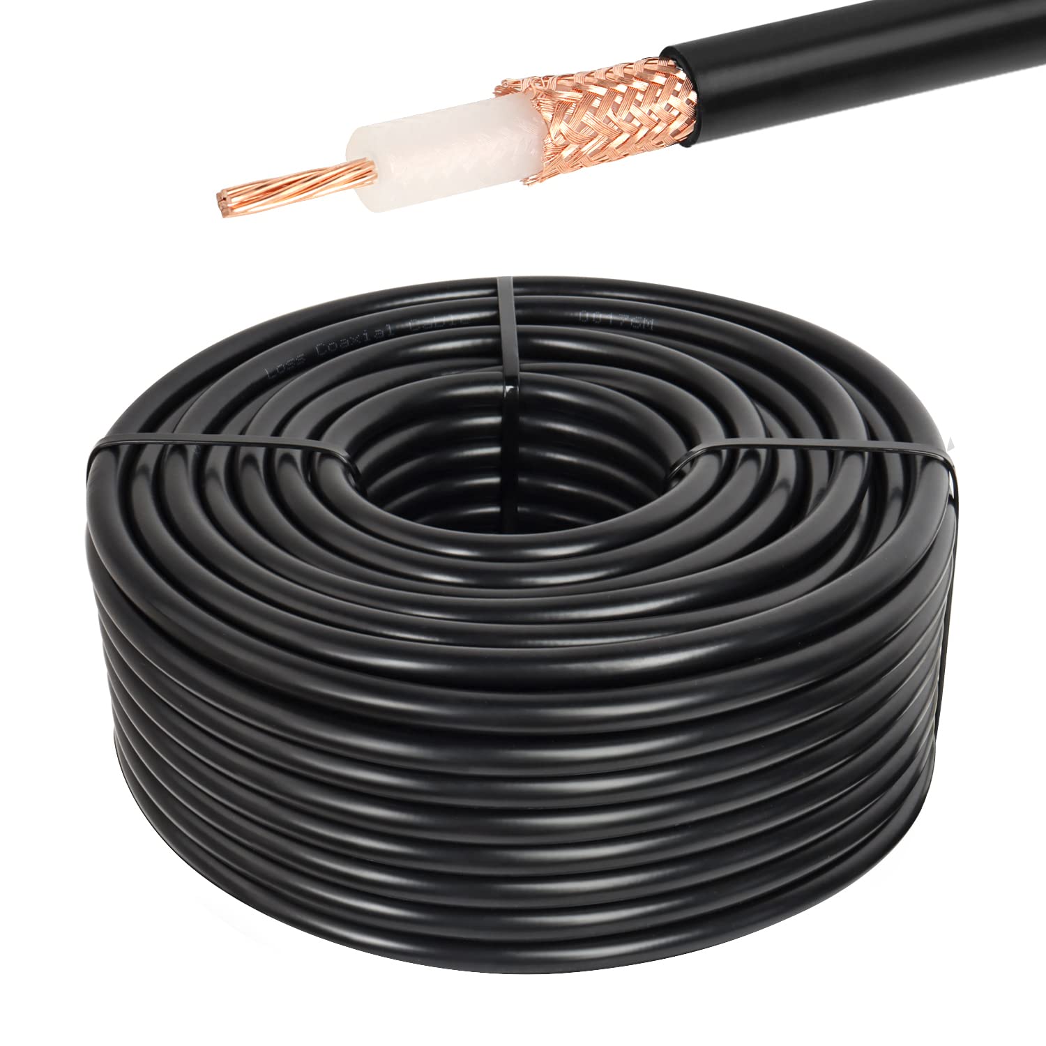 XRDS -RF Cable coaxial RG213 de 100 pies, 50 ohmios de baja atenuación