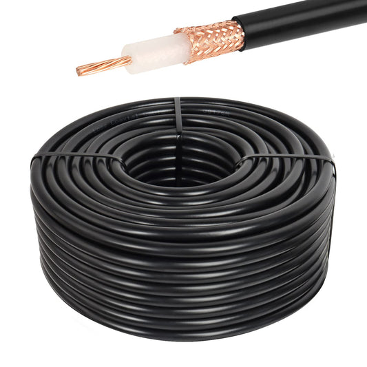 XRDS -RF Cable coaxial RG213 de 100 pies, 50 ohmios de baja atenuación