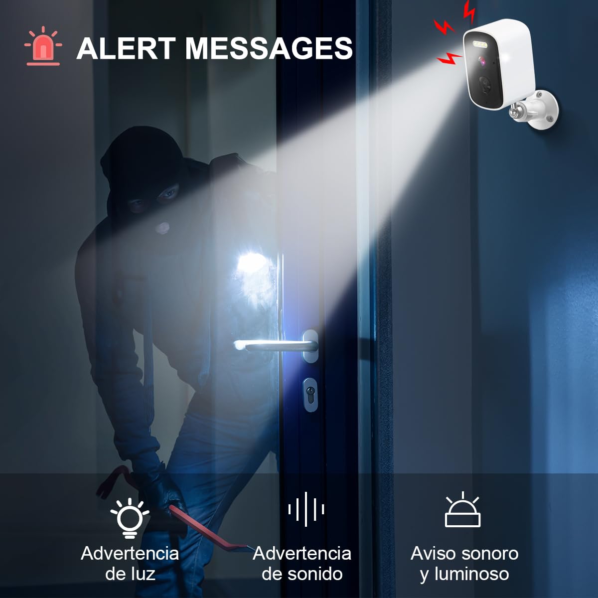 Cámara de Seguridad EASYTAO D21 Alexa 2.5K Recargable Impermeable Visión Nocturna Exteriores