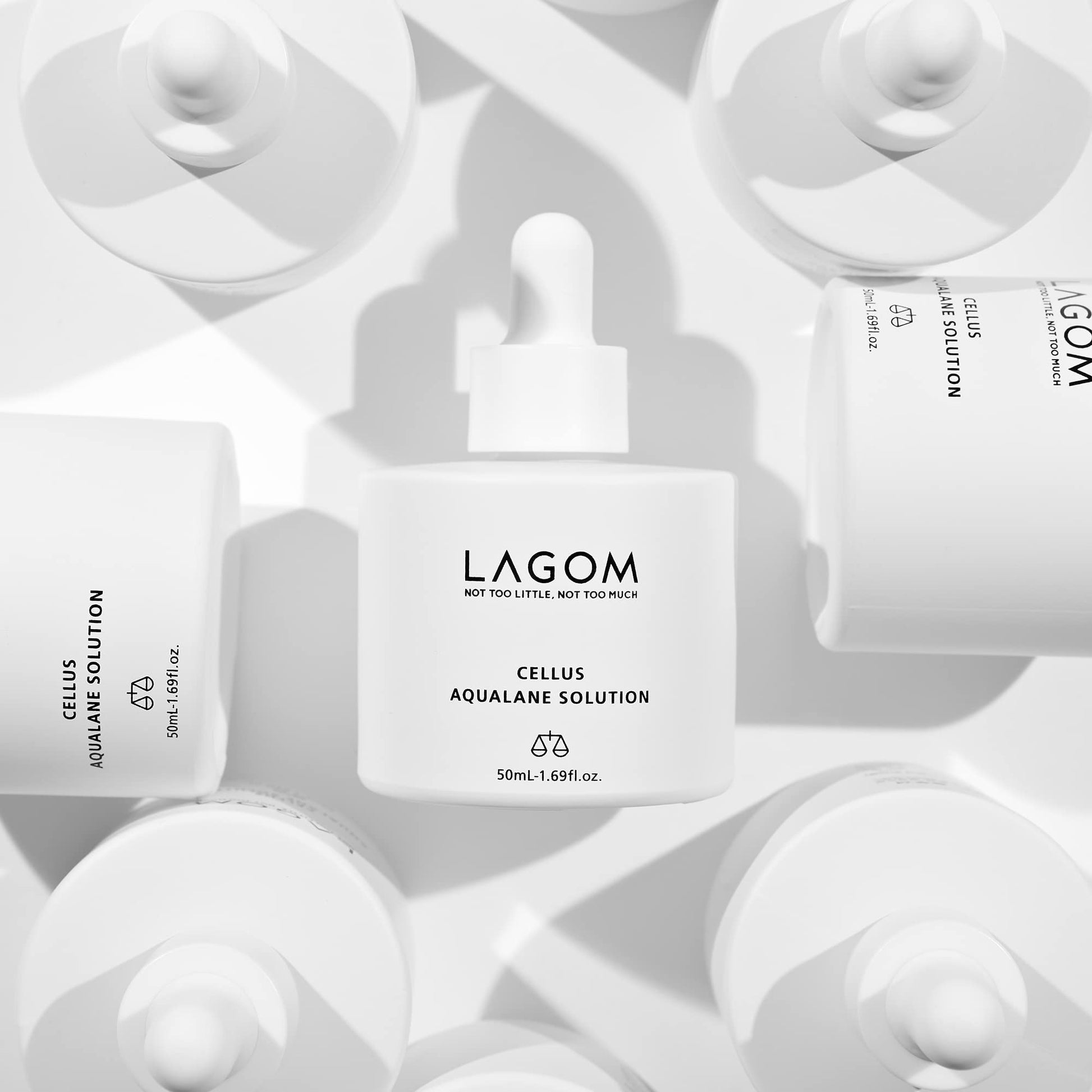LAGOM Cellus Aqualane Solution Squalane Suero Antienvejecimiento Mejora Piel Facial Fermentado Natural Vegano Essencia Matutina Aquatide Tocoferol Piel Sensible Grasa Seca Textura Firme 50ml 1.69oz