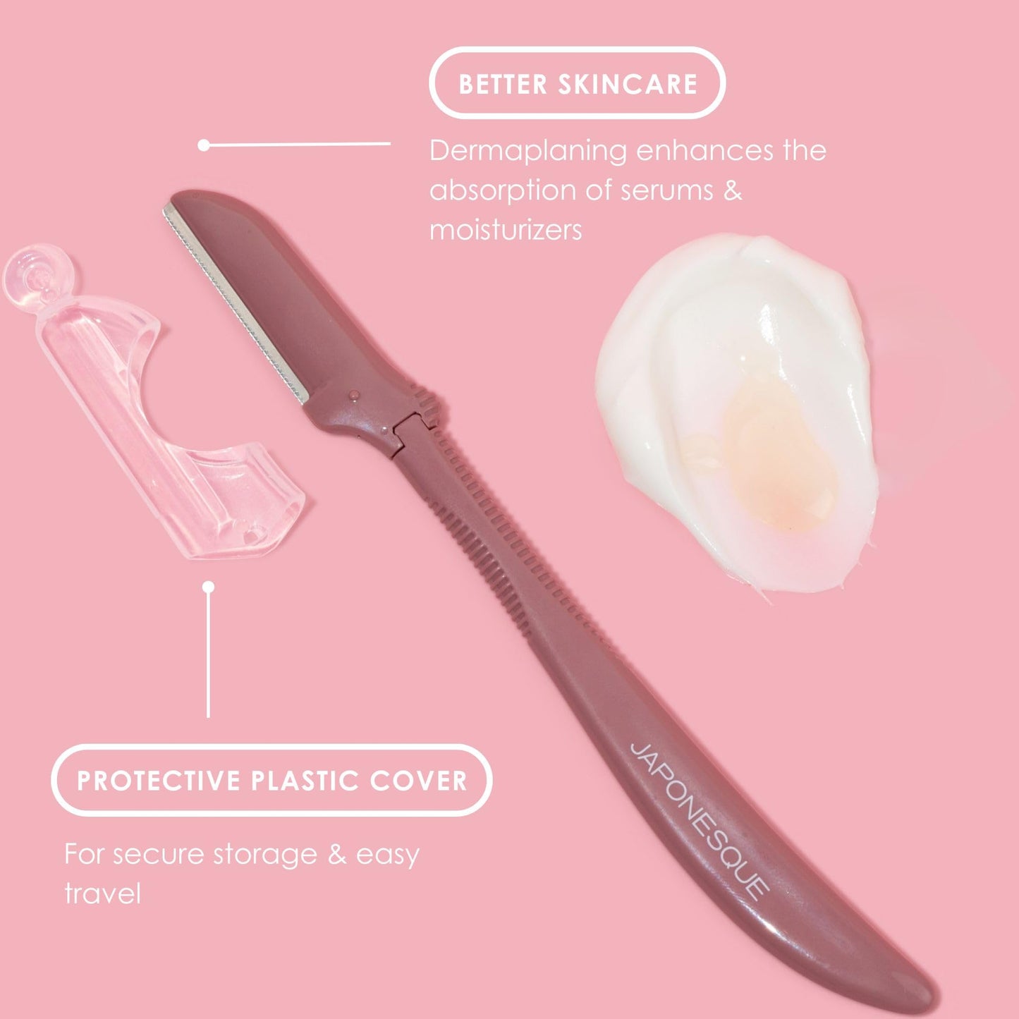 Maquinillas de Afeitar Faciales JAPONESQUE Rosadas para Exfoliación y Depilación Fina