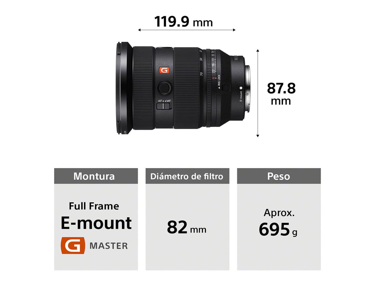 Lente Zoom Estandar Sony G Master 24-70mm F2.8 Full Frame Versión Oficial con Garantía Local