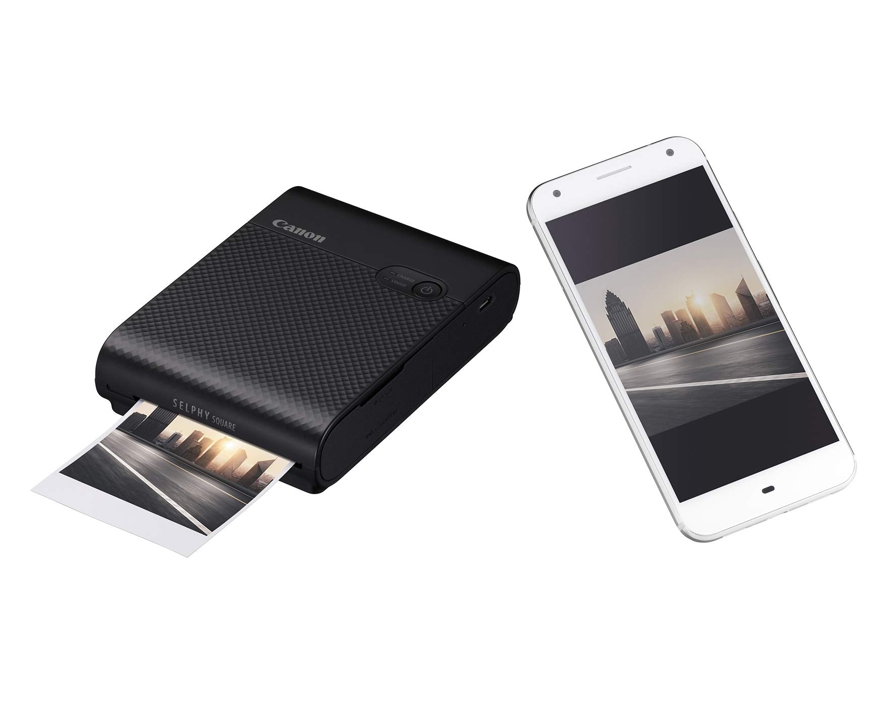 Canon SELPHY Square QX10 Impresora fotográfica compacta portátil, Impresora fotográfica instantánea, Compatible con Dispositivos móviles, AirPrint, Negro