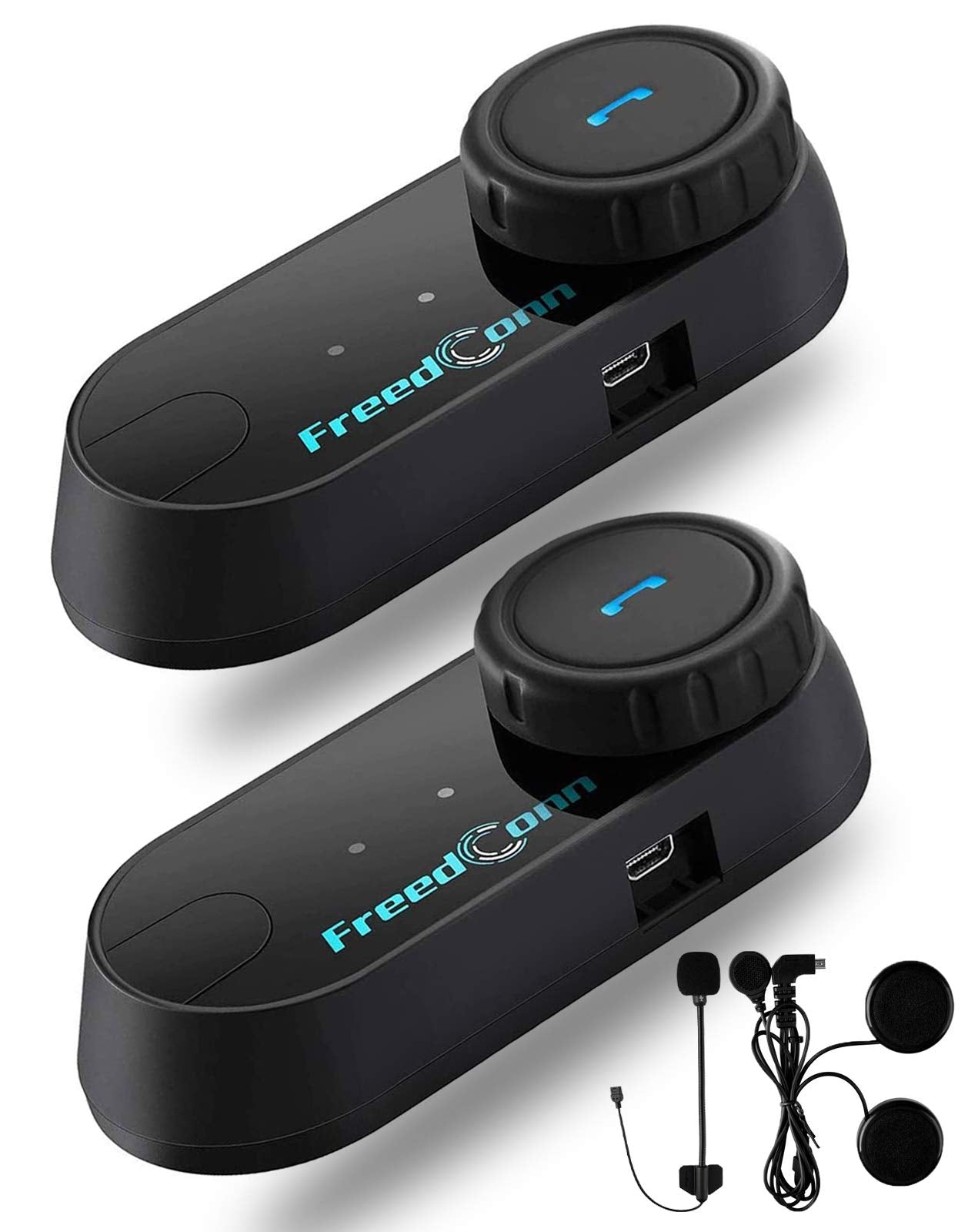 FreedConn - Auriculares Bluetooth para motocicleta, sistema de comunicación de casco TCOM VB de 2 vías, 800 m, intercomunicador Bluetooth para motocicleta, intercomunicador para motos/FM/BT5.0/Siri
