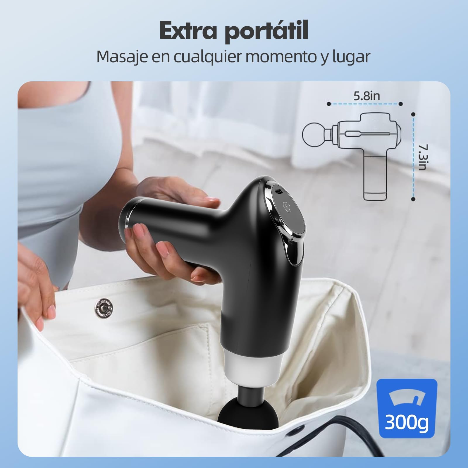 Masajeador de Espalda, Pistola de Masaje Muscular, Maquina para Masajes Musculares,Mini Massage Gun Portátil con 12 Niveles Ajustables,Pantalla Lcd,SúPer Silencioso, Masajeador de Pies, Cuello Hombro