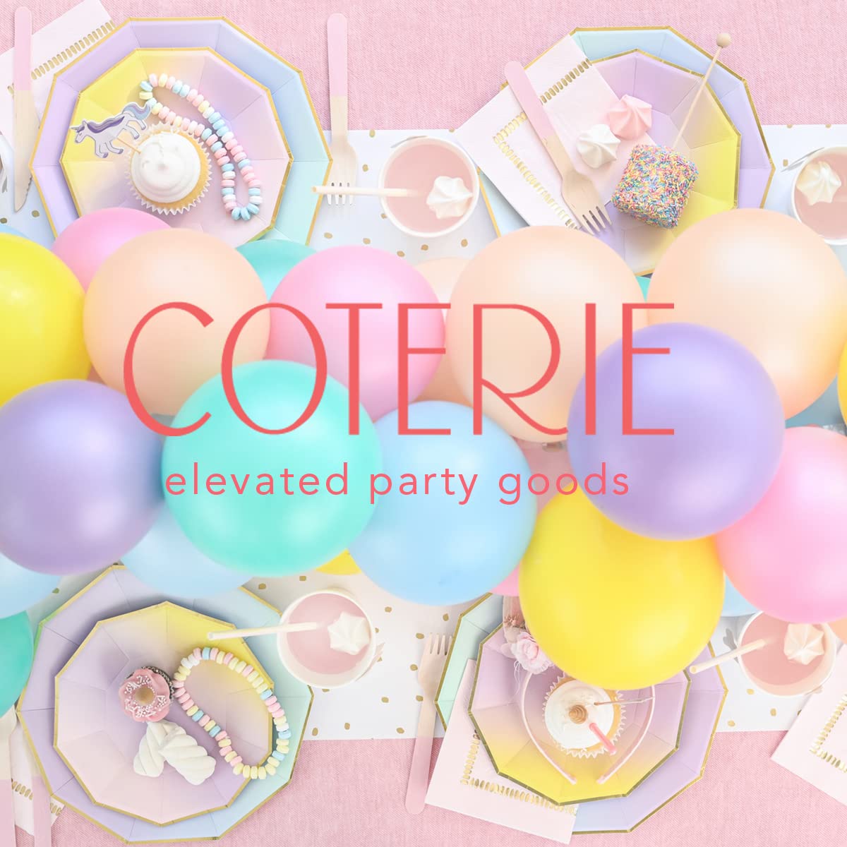 Coterie - Platos de papel grandes decorativos de flores silvestres con diseño floral para novia, baby shower, fiesta de té, juego de 10 platos de cena de 9.25 pulgadas