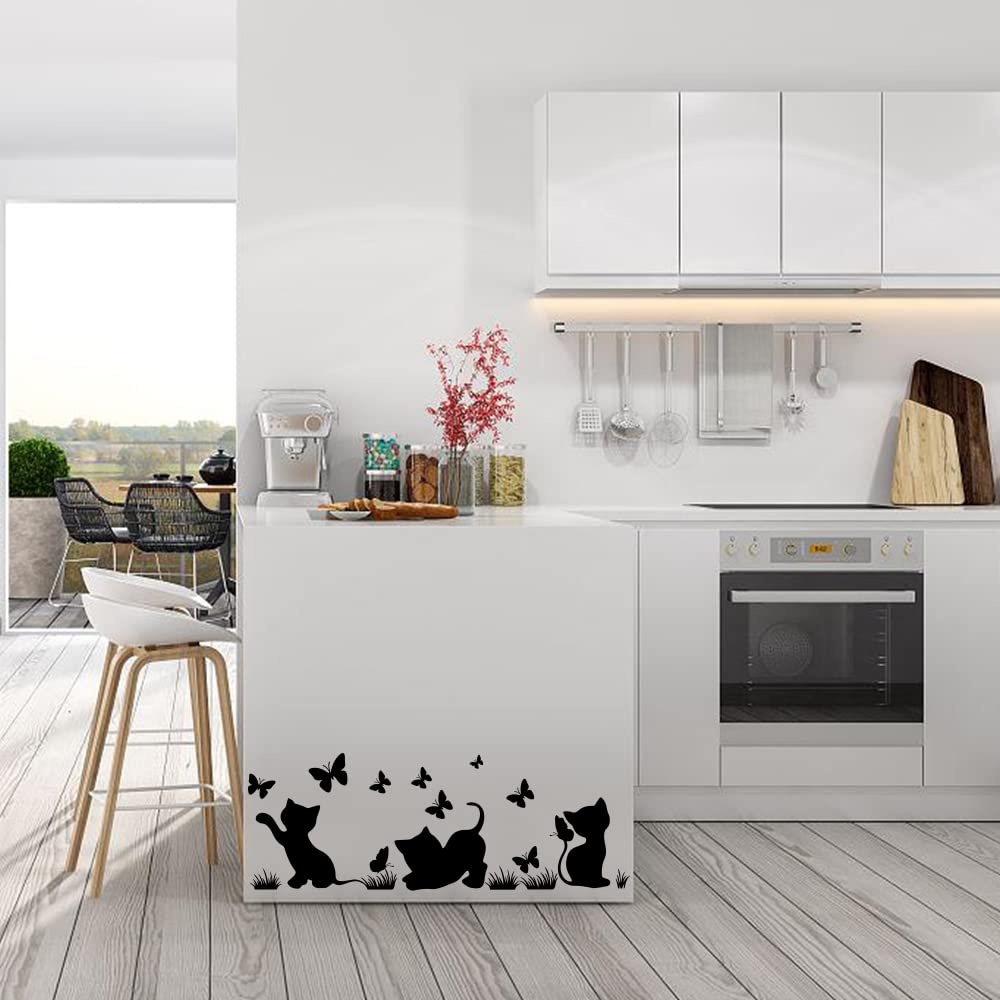 Fencosyn Fun Silhouette - Pegatinas de Vinilo para Pared, Diseño de Mariposa, para Habitación de Bebé, Dormitorio, Sala de Estar, Decoración del Hogar