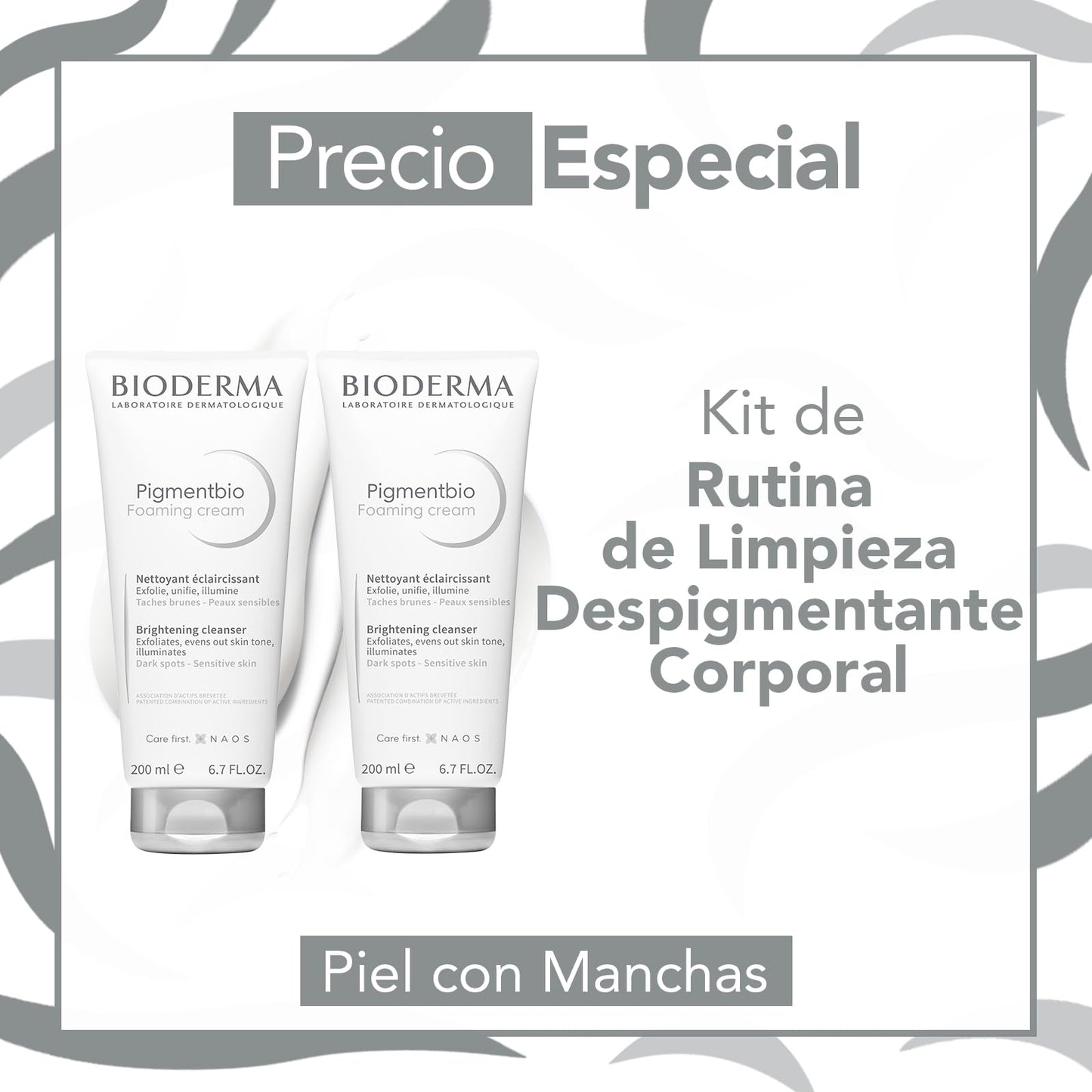 BIODERMA, BiPack Pigmentbio Foaming Cream, Limpiador Exfoliante, Jabón en Crema Exfoliante para Rostro