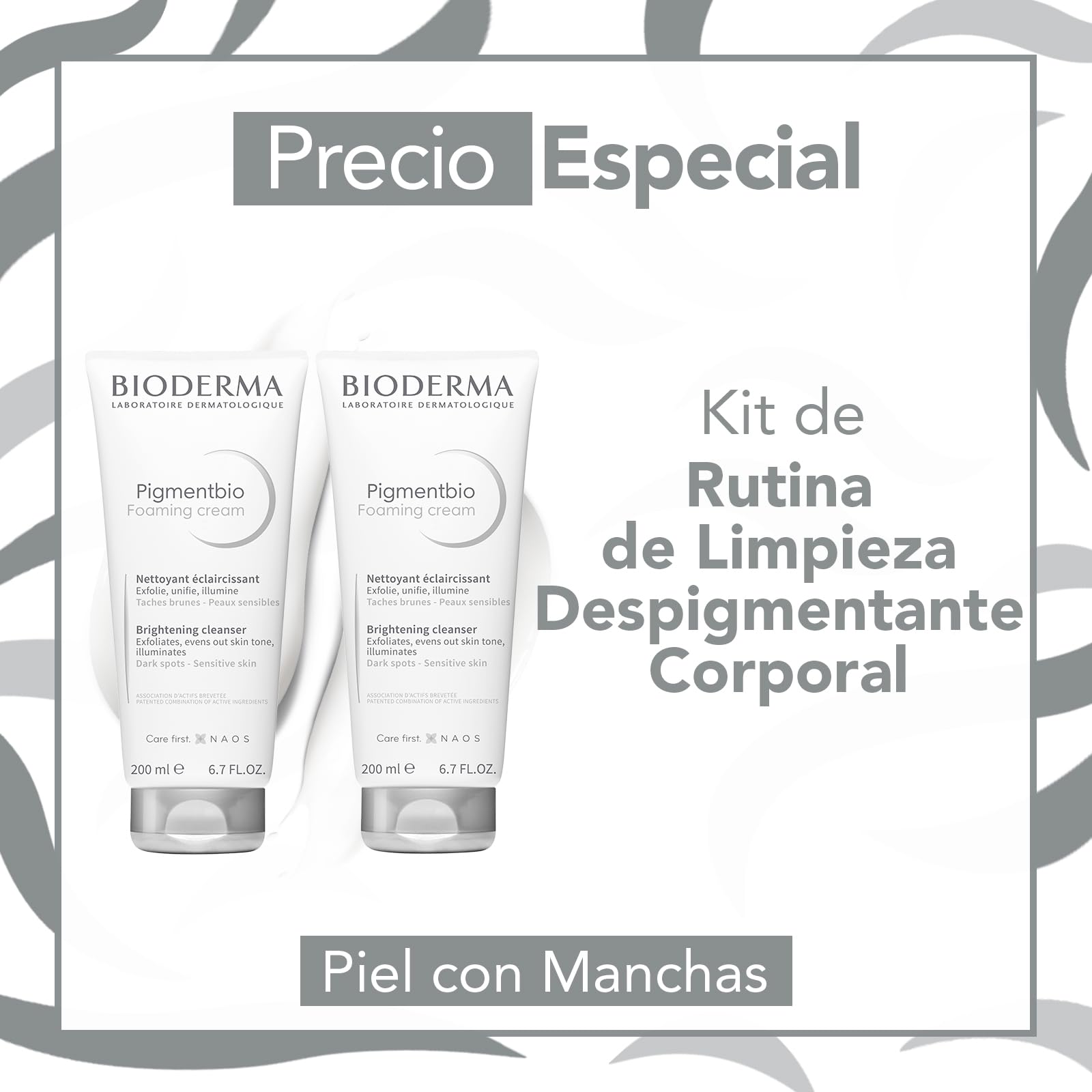 BIODERMA, BiPack Pigmentbio Foaming Cream, Limpiador Exfoliante, Jabón en Crema Exfoliante para Rostro