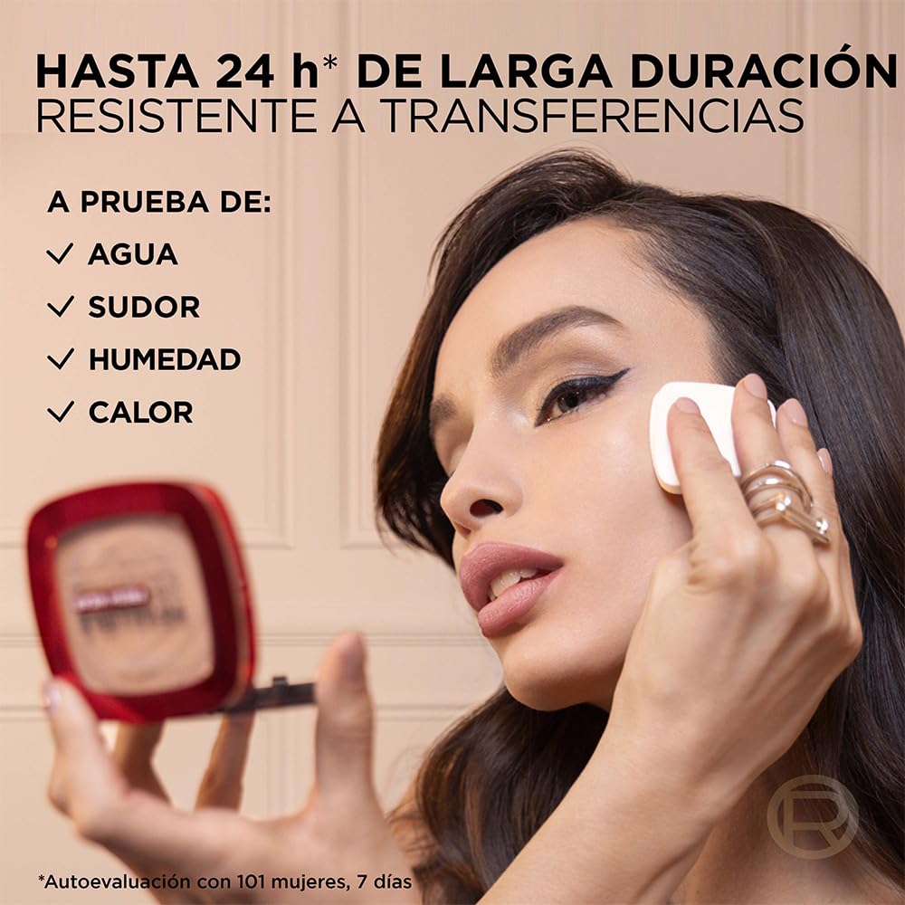 L´Oréal Paris base de maquillaje en polvo de larga duración Infallible 24h Freshwear, Tono 130 True Beige, 9gr