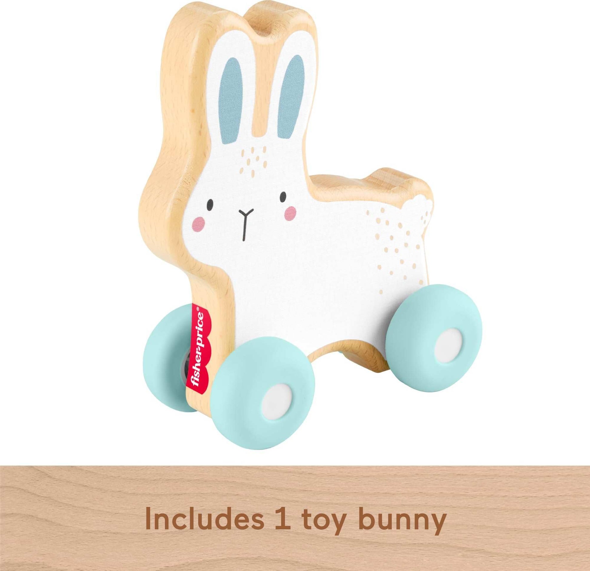 Fisher-Price Juguete para Bebés Conejito Pasea Conmigo de Madera para bebés de 6 Meses en adelante