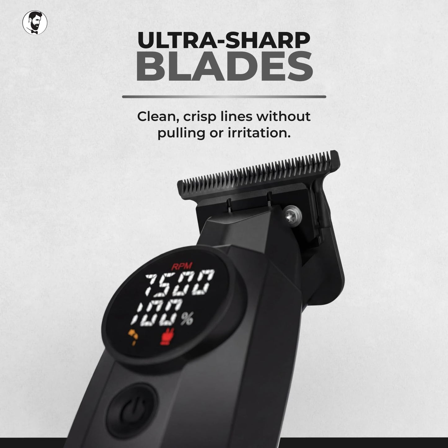 Gentlemen Republic Precision Pro - Recortadora de barba profesional para hombres con hoja de cero huecos, motor de alto par, carga rápida USB-C, 2 horas de cabello inalámbrico y recortadora de línea