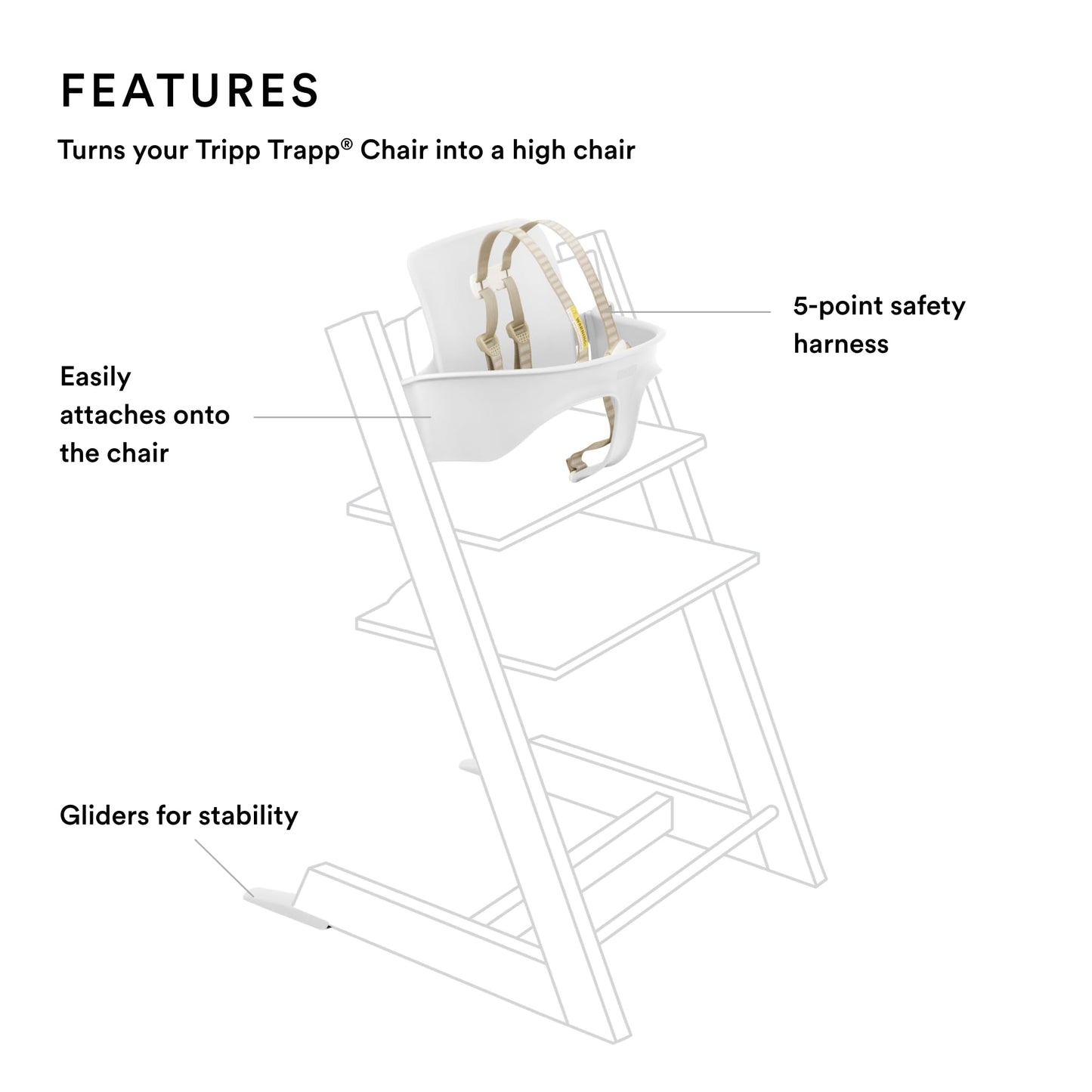 Baby set con arnes para silla stokke tripp trapp - Blanco