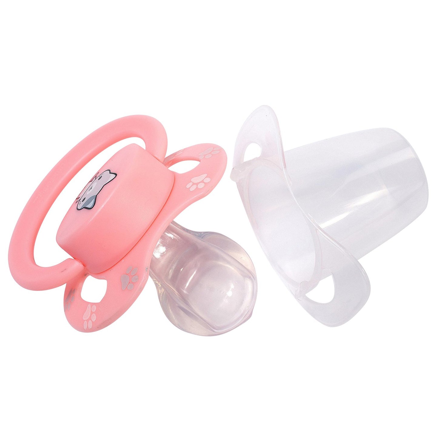 LittleForBig Bigshield Generation-II Adult Sized Pacifier Printed Set - Pink Kitty and Blue Puppy