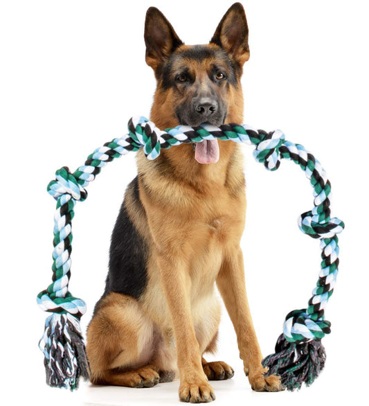 Juguete de cuerda gigante XXG para perros extragrandes, 107 cm de largo y 6 nudos, en beneficio de organización de rescate animal sin fines de lucro, juguete indestructible para masticadores agresivos y razas de perros grandes