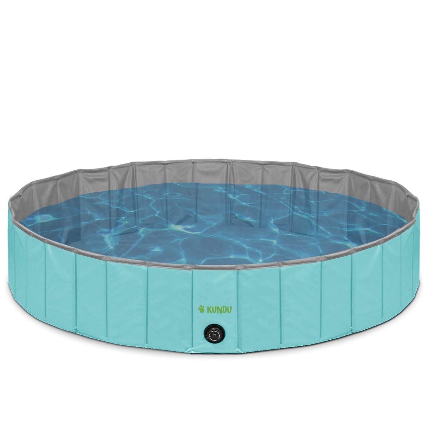 Kundu redondo (119 cm de diámetro x 30,5 cm de profundidad) resistente PVC mascotas y niños al aire libre piscina/bañera – portátil y plegable – grande