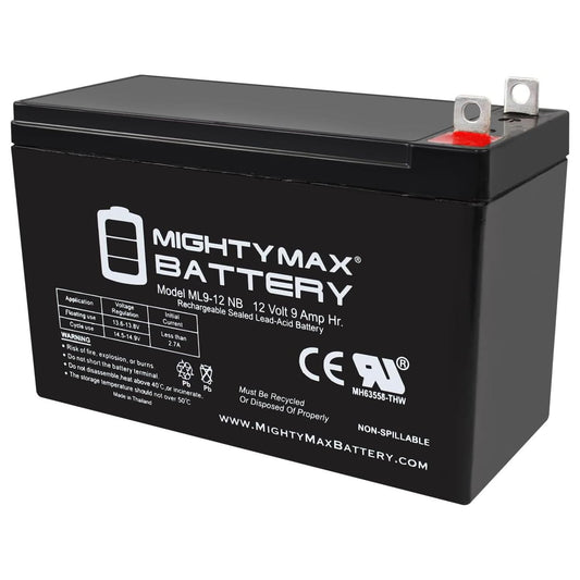 Batería Recargable SLA AGM Mighty Max Battery ML9-12NB 12 V 9 AH Tuerca y Tornillo Terminal