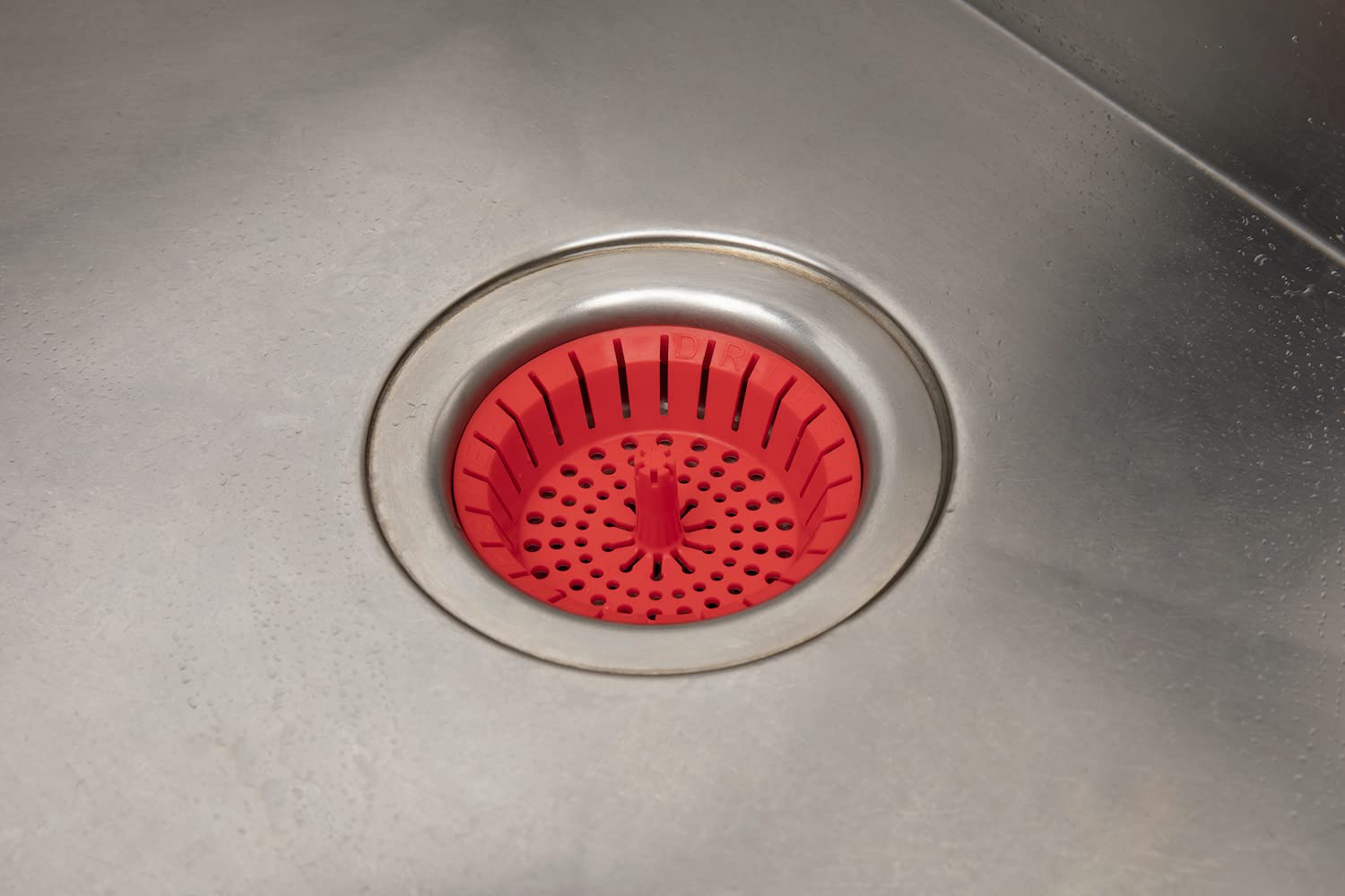 Colador de Fregadero Dripsie Rojo Resistente a Zuecos y Flexible