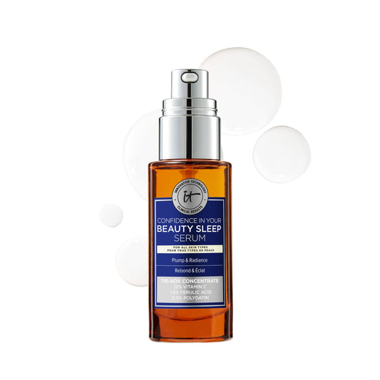 IT Cosmetics Confidence in Your Beauty Sleep Suero Iluminador Triple Antioxidante, Hidratación 24HR, anti-signos de la edad con 12% suero de vitamina C, Todo tipo de piel, 30 ml