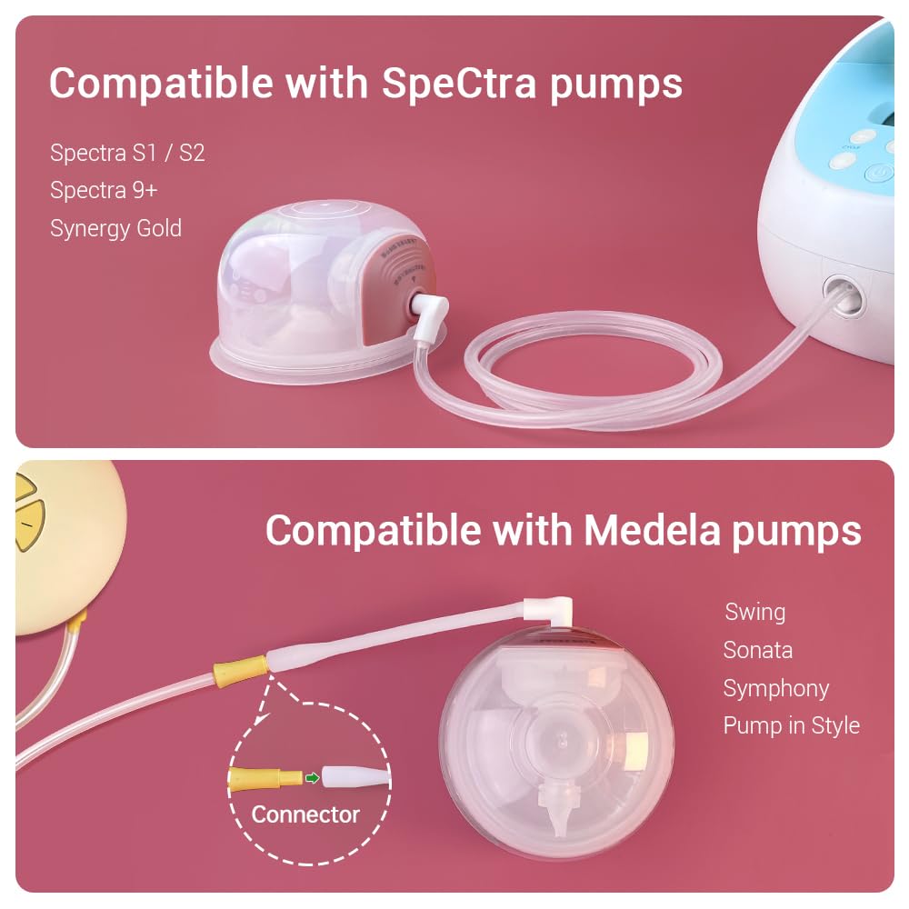 Copas de recolección de leche materna portátiles manos libres, Caracups compatibles con bombas de pecho Medela & Spectra S1 S2 9 Plus, bridas de silicona de 27 mm con inserciones de 17/20/24 mm (copas