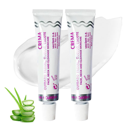 Crema Antienvejecimiento con Colágeno y Vitaminas para Rostro, Cuello y Escote - Hidratante y Regeneradora - Set de 2 Unidades