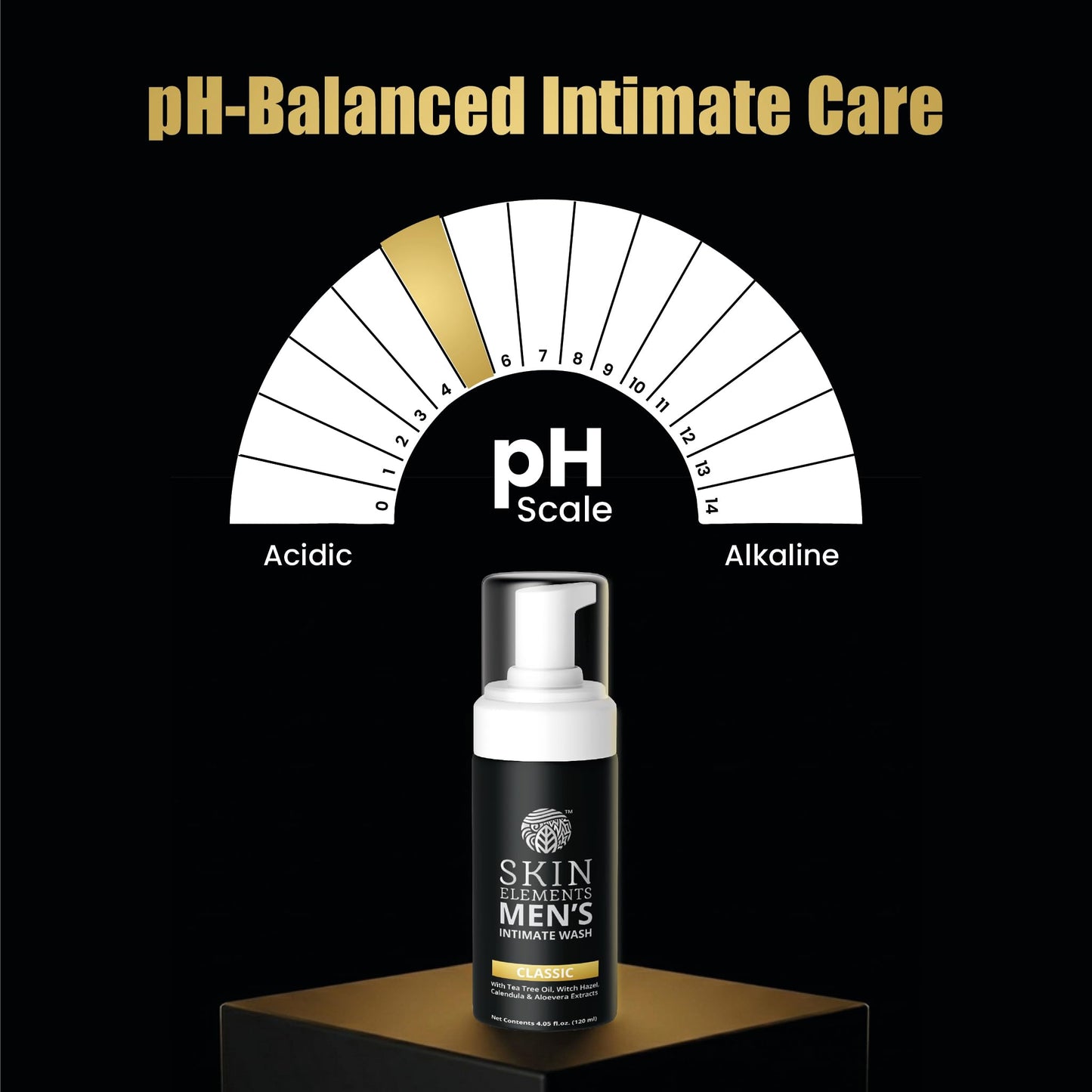Skin Elements Men's Intimate Wash 120 ml - Limpieza suave - Elimina olores - pH equilibrado