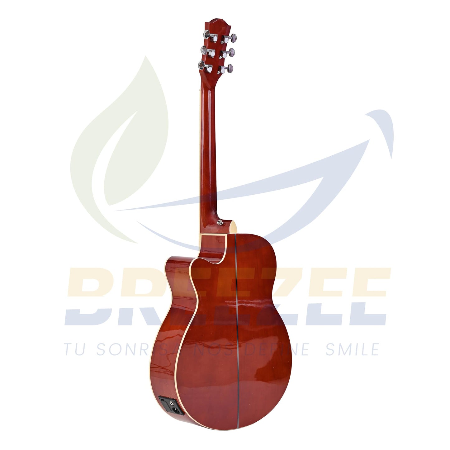 BREEZEE Guitarra Electroacústica de 40” Diseñada sobre Abeto, Merbau, Okume y Palisandro. Acabado de Barniz en Pulverización, Incluye Set de Accesorios Completo para Principiante