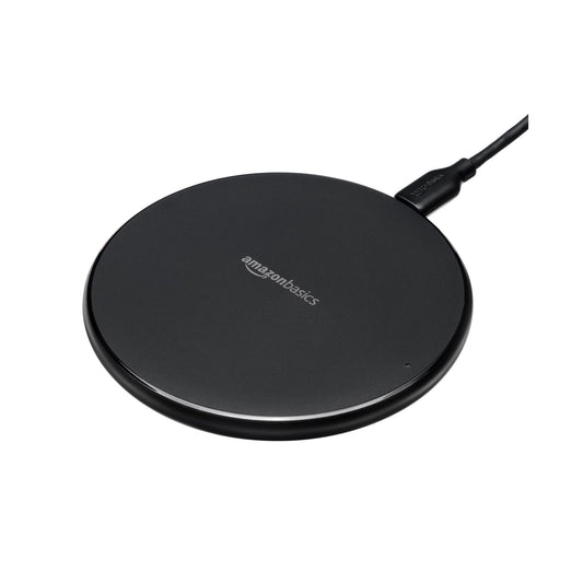 Amazon Basics - Almohadilla de carga inalámbrica con certificación Qi de 15 W (sin adaptador de CA)