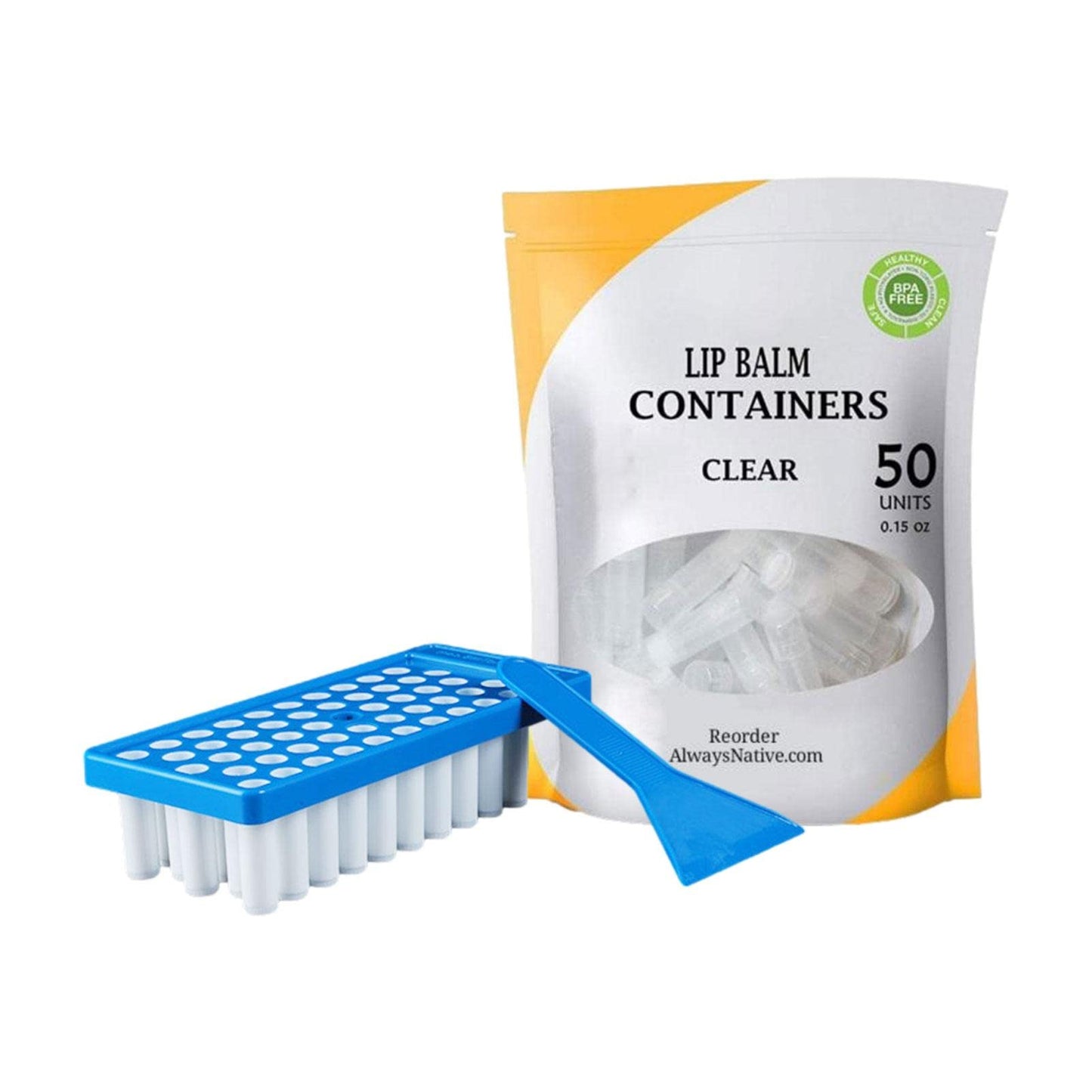 Greatideal bálsamo Labial, Kit Bandeja contenedor bálsamo Labial con Bandeja Relleno y espátula, 50 Piezas lápices labiales vacíos, llenado, molhecho a Mano, Paleta con raspad