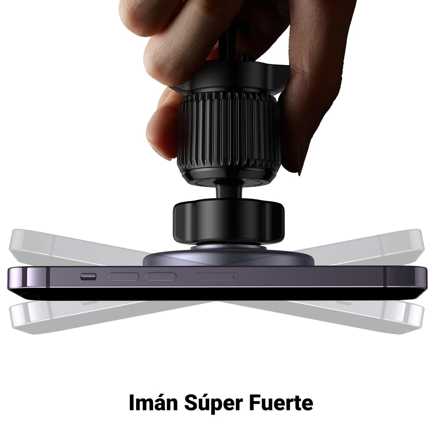 Soporte Celular UGREEN Negro Magnético para Automóvil con Gancho para iPhone 16 15 14 13 y Otros Modelos