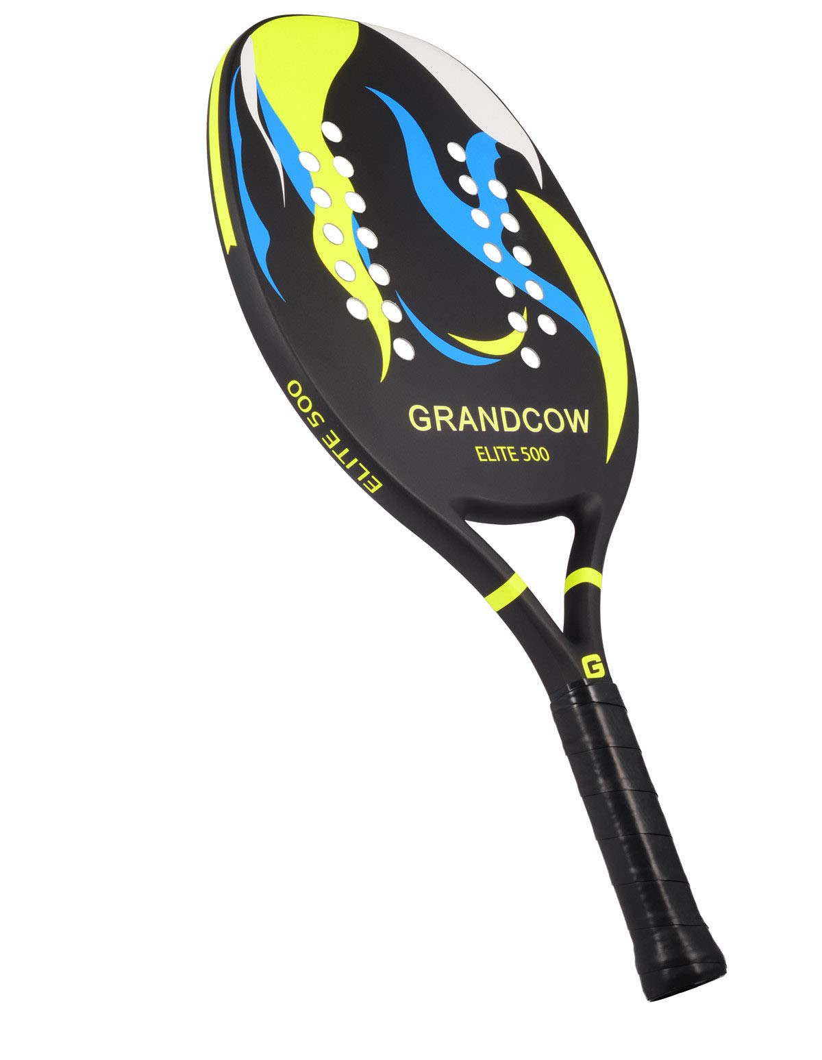 GRANDCOW Pala de tenis de playa de fibra de carbono con núcleo de espuma viscoelástica EVA (negro)