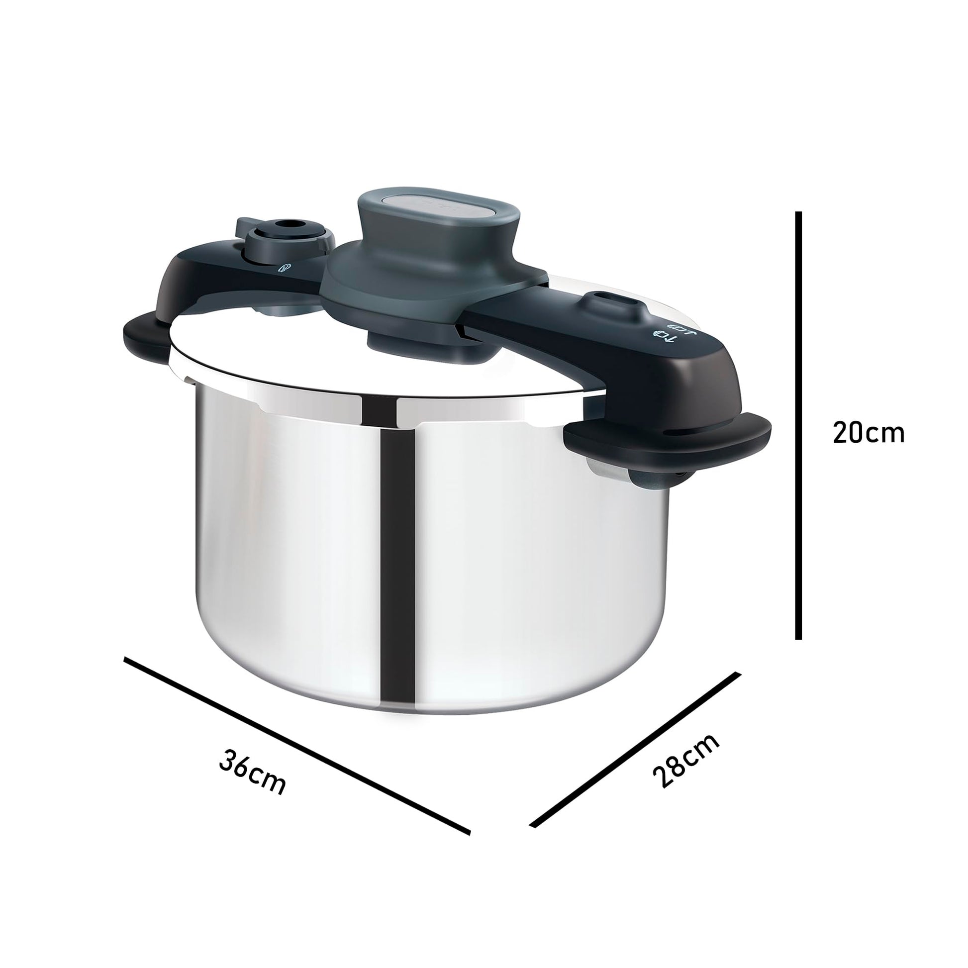 Olla de Presión T-fal Acero Inoxidable Compact Easy 4 Litros con 5 Sistemas de Seguridad