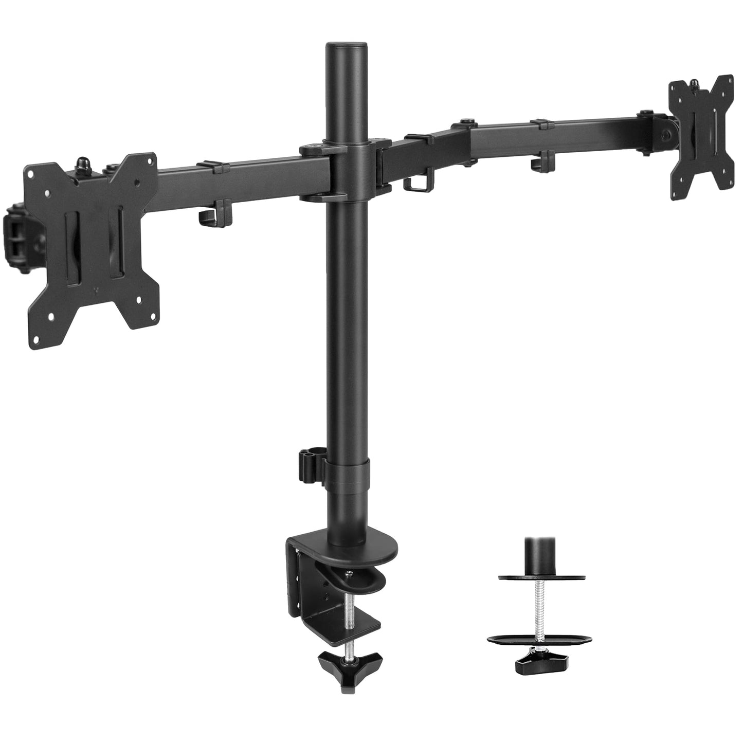 Soporte de Computadora VIVO Negro para Monitor Doble Resistente y Ajustable