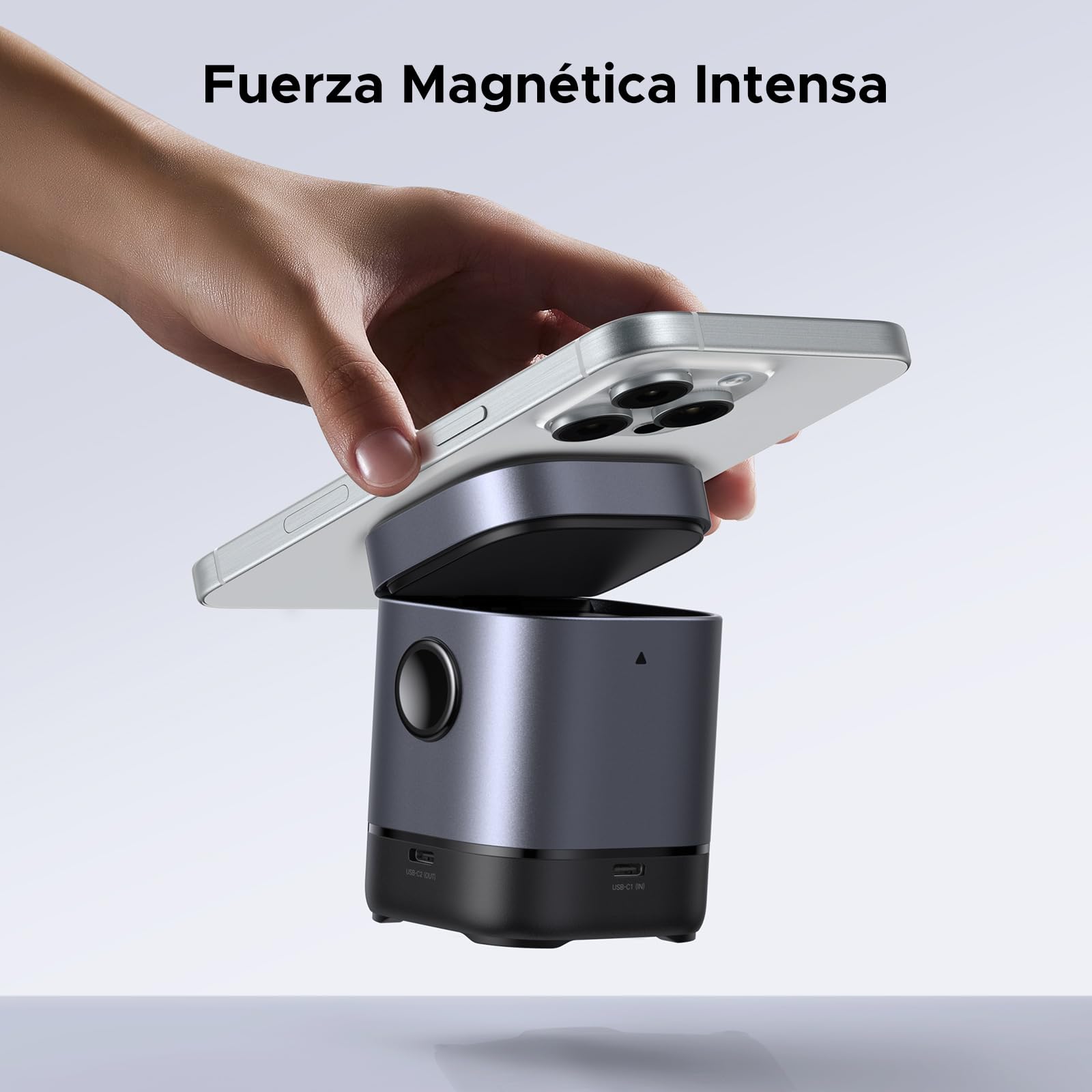 UGREEN UNO Cargador Inalámbrico 2 en 1 15W Qi2 Certificado, Carga Inalámbrica Magnético Compatible con iPhone 16/15/14/13/12, AirPods 2/3, Soporte Cargable Ajustable en Ángulo Con Emoji de Inteligente