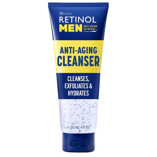 Retinol- Limpiador en gel para hombres Exfolia suavemente la piel para mejorar la textura y la luminosidad y elimina las impurezas.