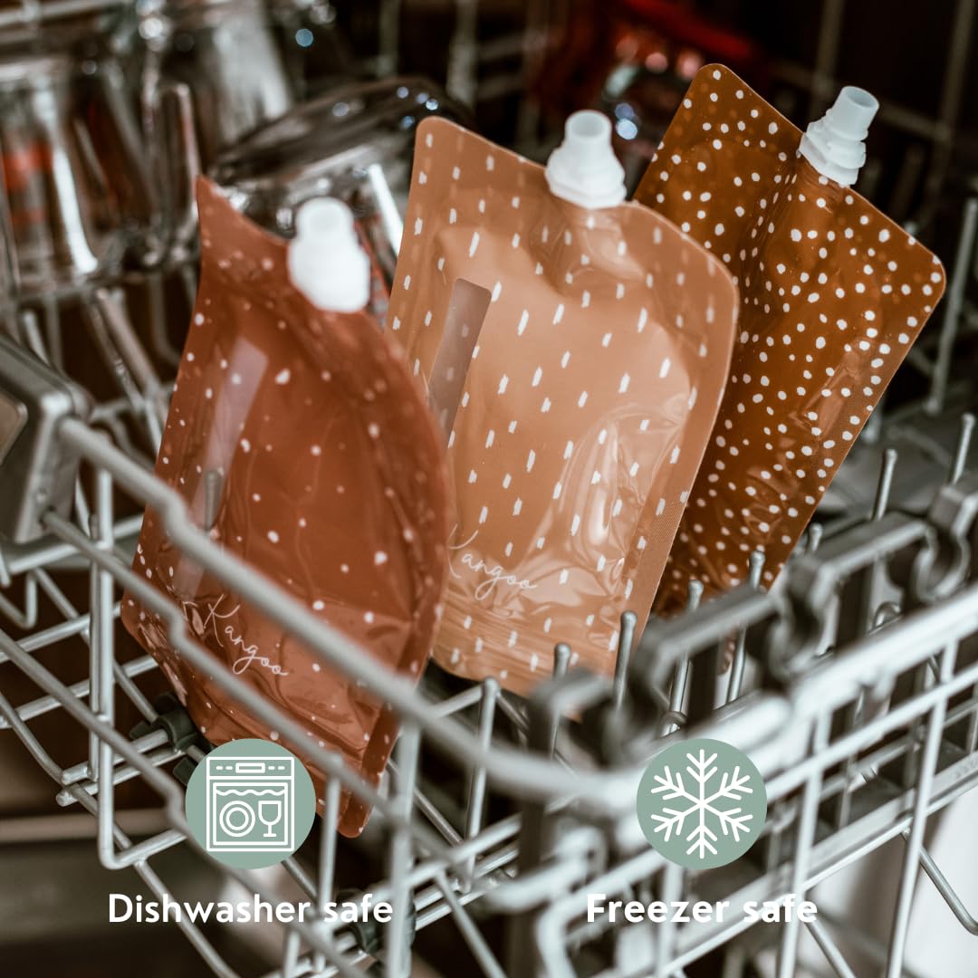 Bolsas reutilizables para alimentos para bebés – Bolsas de almacenamiento de alimentos para niños pequeños y niños – Puré de manzana, batidos, yogur y puré – Bolsa para apretar sin BPA, paquete de 12