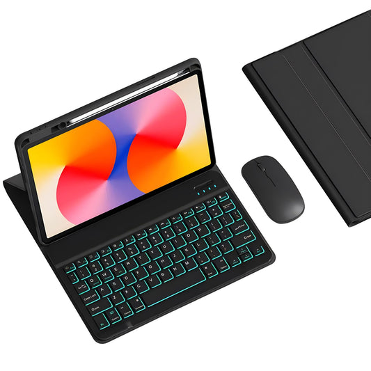 Funda con Teclado GYSDCAZ Huawei Matepad SE 11 Pulgadas Black Retroiluminado con Ñ y Ratón Inalámbrico Desmontable