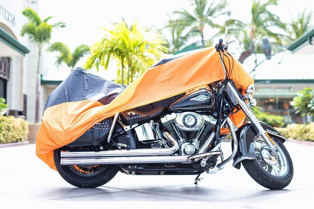Cobertura de motocicletas todas las fundas universales de motocicletas impermeables y solares, con agujeros de bloqueo y bolsas de almacenamiento, para Harley davidson, honda, suzuki, Kawasaki