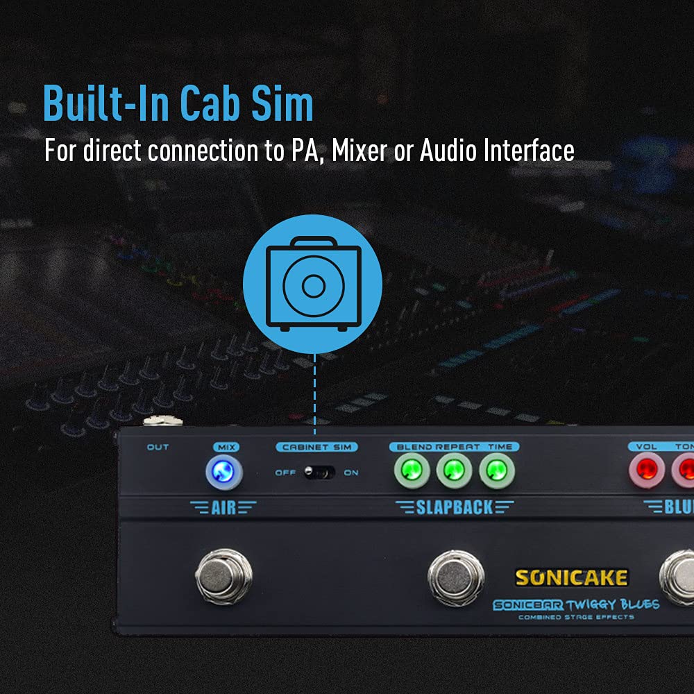 Pedal Multiefectos Sonicake Sonicbar Twiggy Blues Combinado Stage 4 en 1 guitarra eléctrica