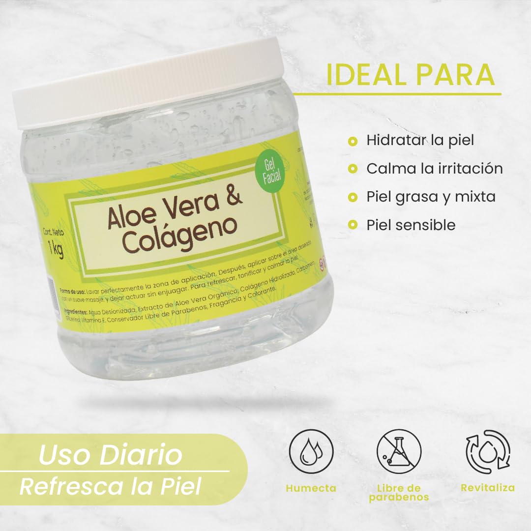 Gel De Extracto De Áloe Vera & Colágeno Hidratante Productos Mart Mexico 1 Kilo