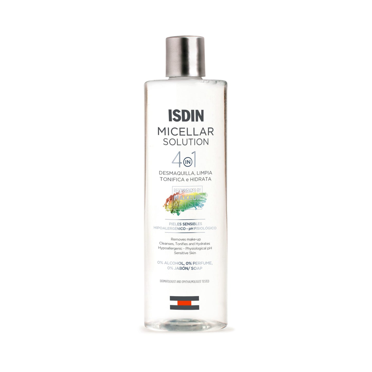 ISDIN Micellar Solution 4 en 1 Agua Micelar: Limpia, Desmaquilla, Hidrata y Tonifica, 400ml + Fotoprotector Fusion Water SPF 50, Textura ultra ligera, 50 ml