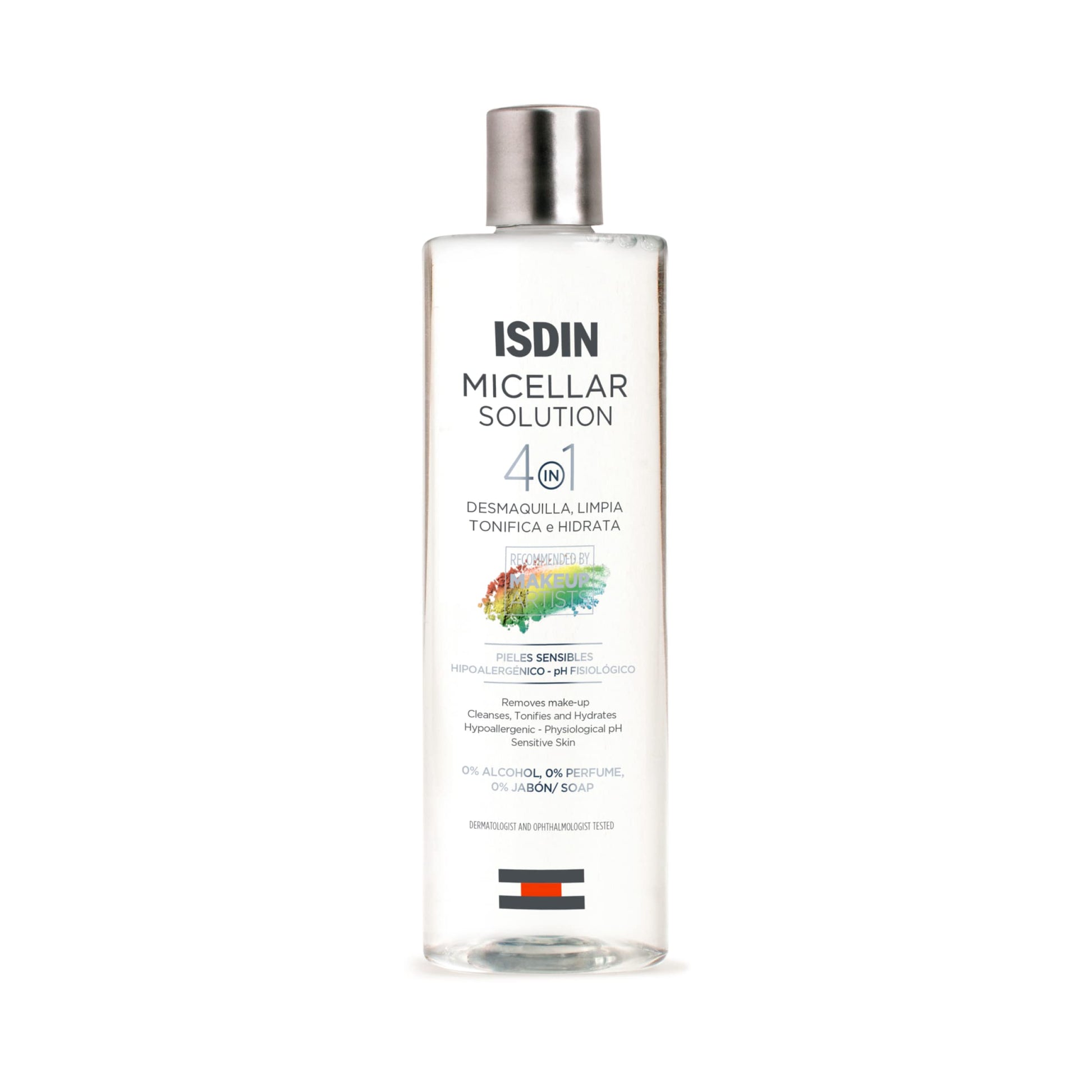 ISDIN Micellar Solution 4 en 1 Agua Micelar: Limpia, Desmaquilla, Hidrata y Tonifica, 400ml + Fotoprotector Fusion Water SPF 50, Textura ultra ligera, 50 ml