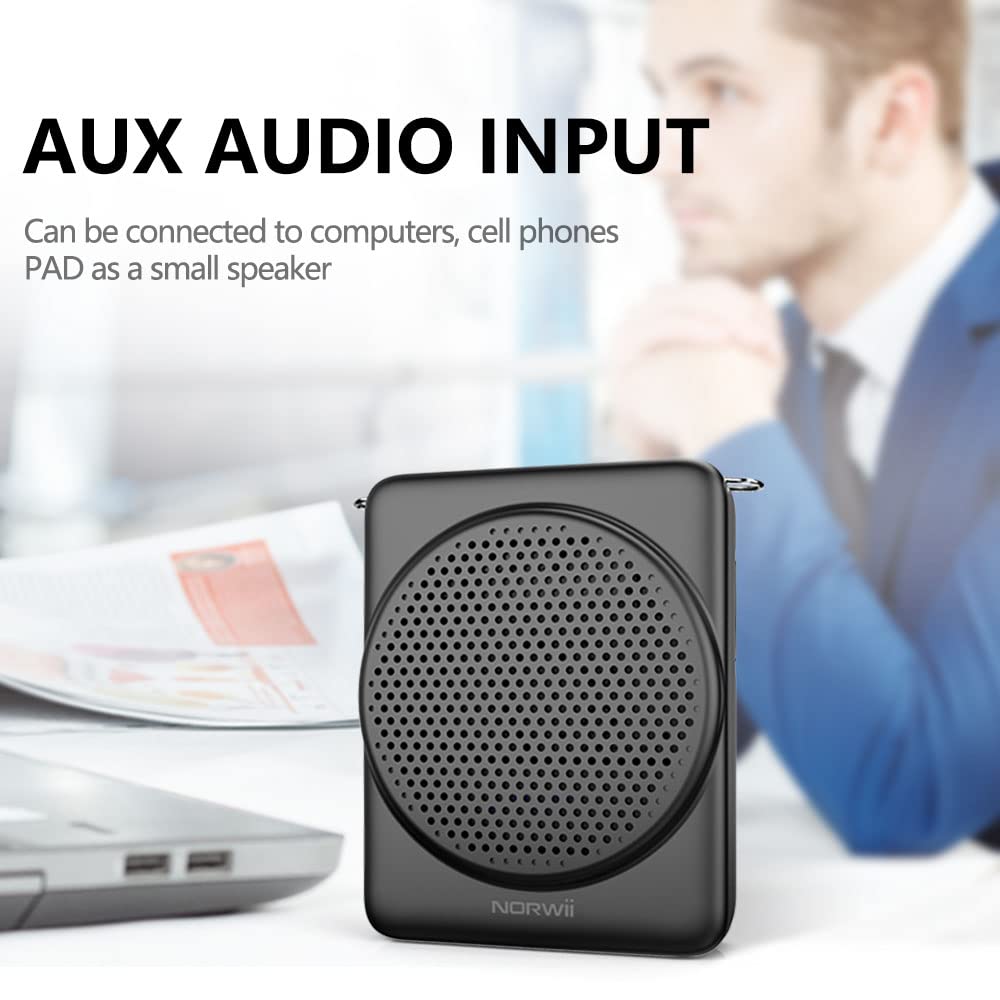 Amplificador de Voz NORWII Negro con Carga Rápida y 30 Horas de Reproducción