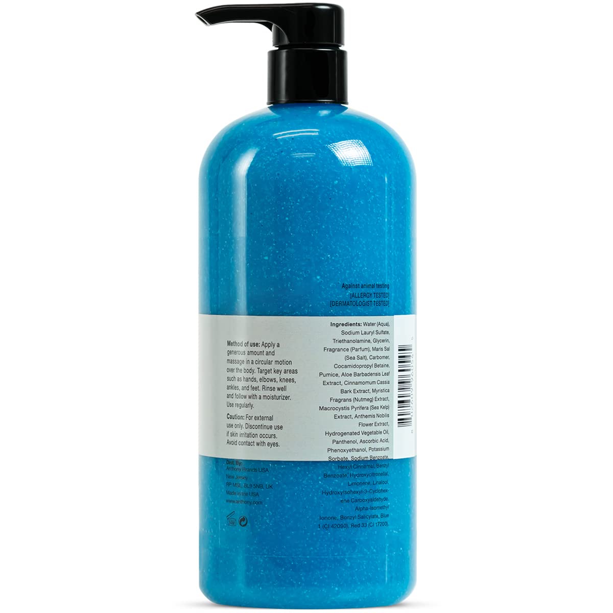 Exfoliante Corporal Anthony Azul Blue Sea Kelp para una Piel Suave y Rejuvenecida