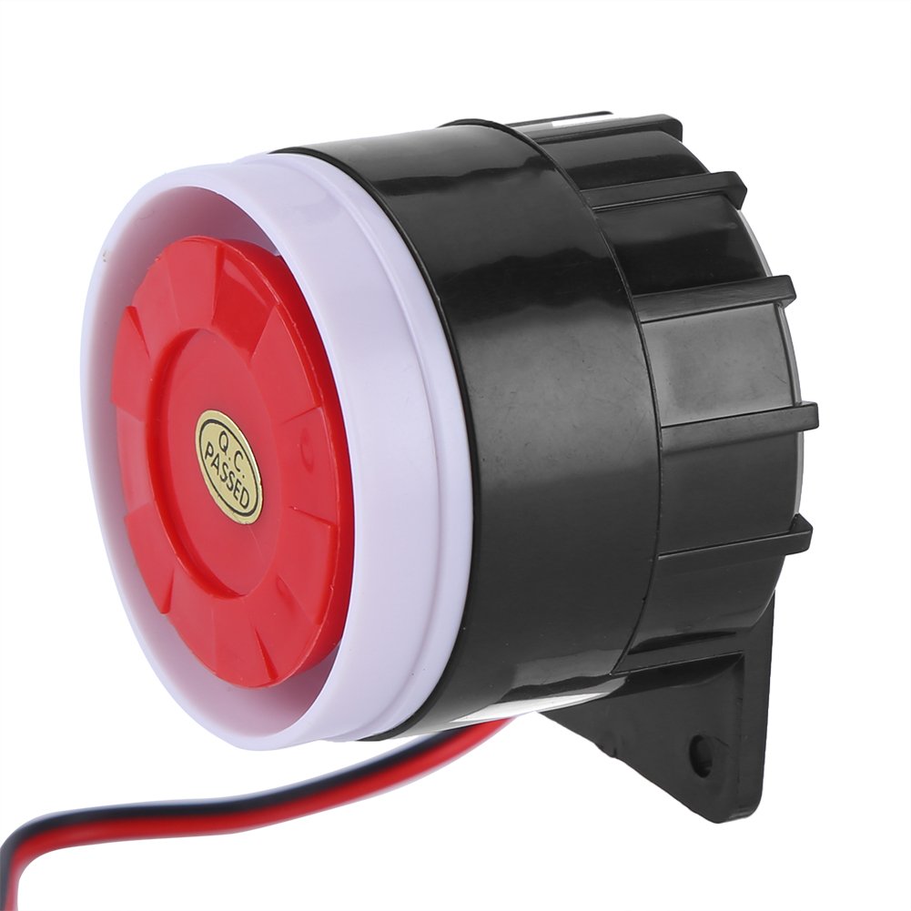 Hztyyier Sirena de Alarma DC 12V Mini Sirena por Cable de Alarma con Sonido de Seguridad para el hogar Kit de Alerta de bocina de 110dB al Aire Libre