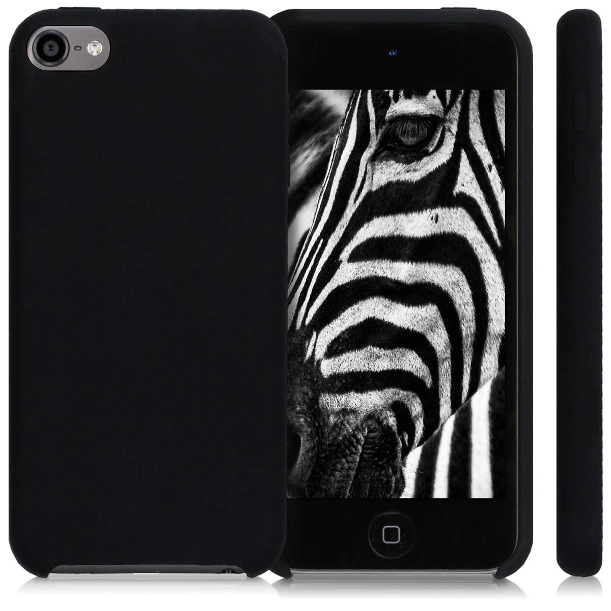 kwmobile Carcasa Compatible con Apple iPod Touch 6G / 7G (6a y 7a generación) - Funda Protectora de Silicona - Case Trasero en Negro