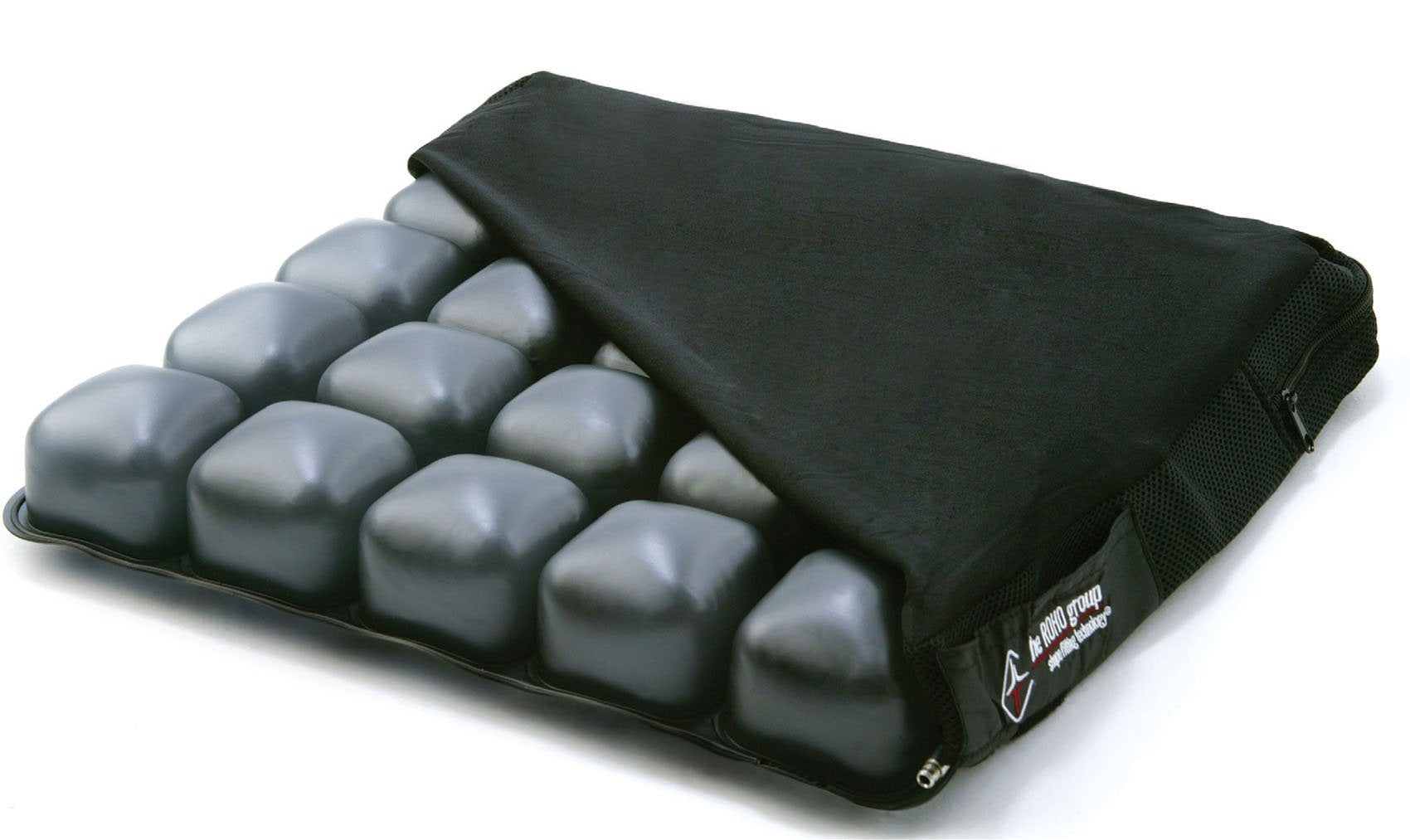 Cojín Hinchable ROHO Mosaic Negro Ajustable con Funda Elástica y Base Antideslizante